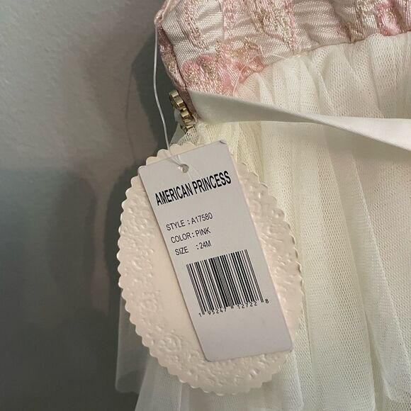 NWT American Princess White Pink Floral Tulle Baby Toddler Dress Size 24 Months - Picture 8 of 9